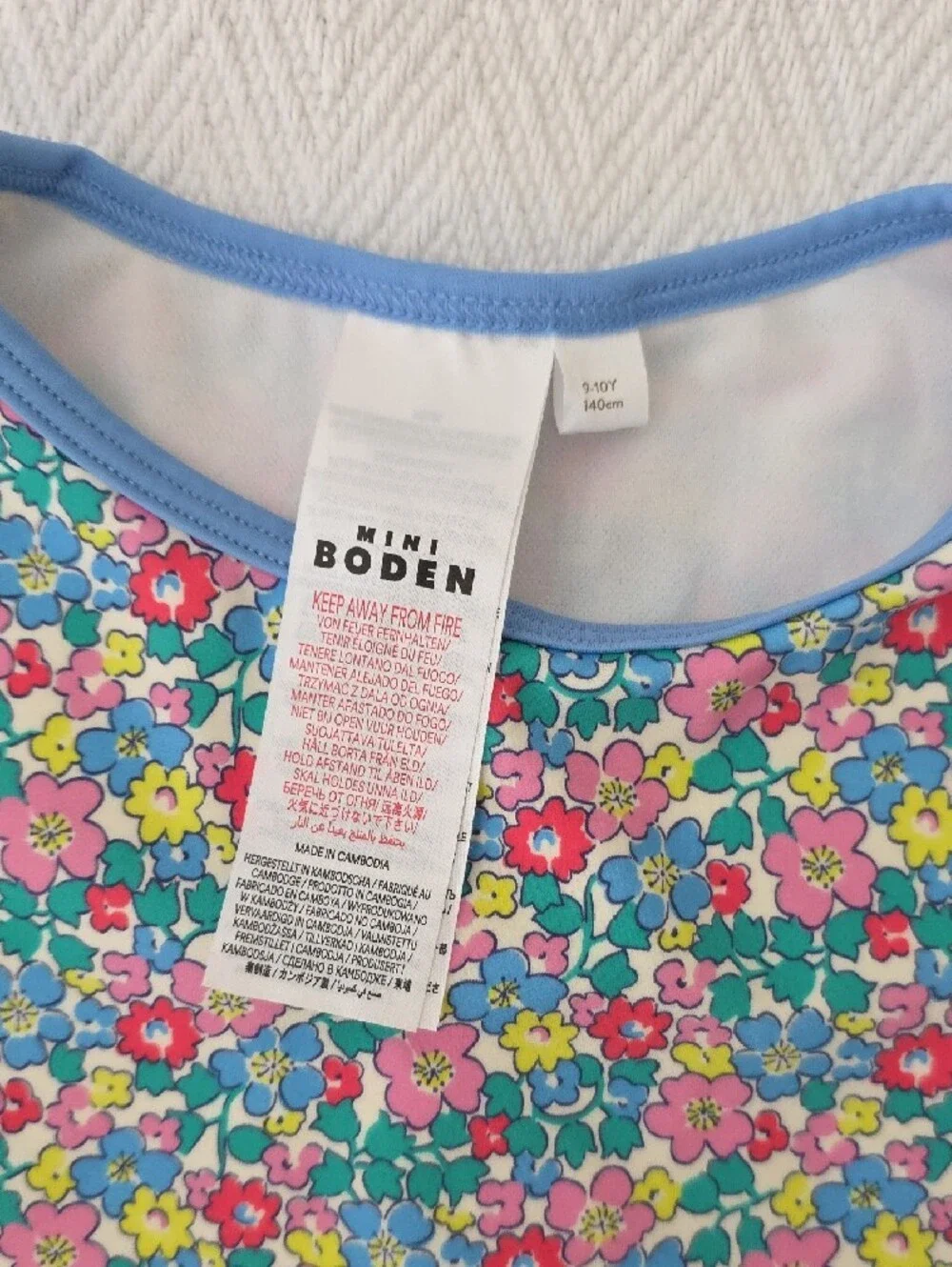 MINI BODEN SIZE 9-10Y Cropped Rash Vest Set in Multi Flowerbed